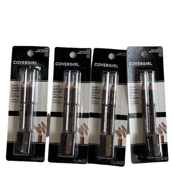 Lot of 4 CoverGirl Easy Breezy Brow Fill & Define Pencil (2 PK) - 510 Soft Brown - Picture 1 of 2